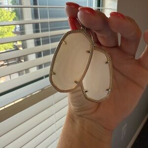 Kendra Scott White and Gold Earrings